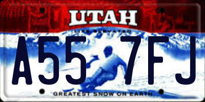 UT license plate A557FJ