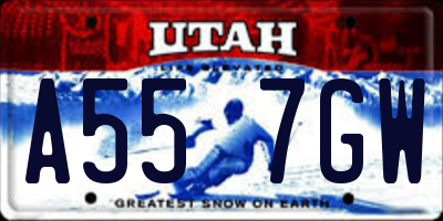 UT license plate A557GW