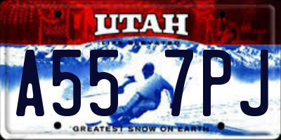 UT license plate A557PJ