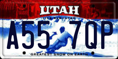 UT license plate A557QP