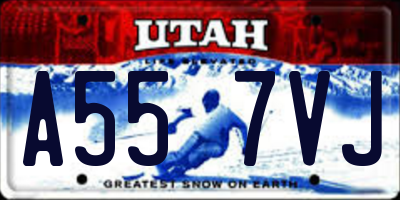 UT license plate A557VJ