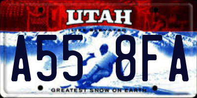 UT license plate A558FA