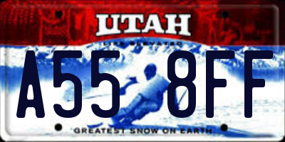 UT license plate A558FF