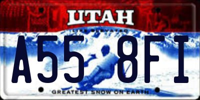 UT license plate A558FI