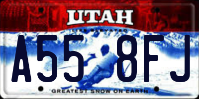 UT license plate A558FJ