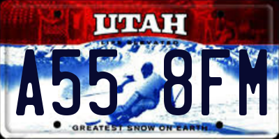UT license plate A558FM
