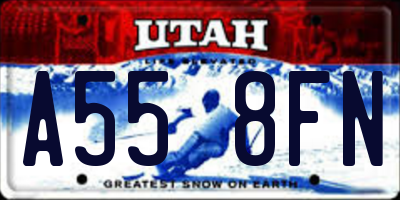 UT license plate A558FN