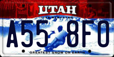 UT license plate A558FO