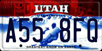 UT license plate A558FQ