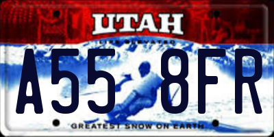 UT license plate A558FR