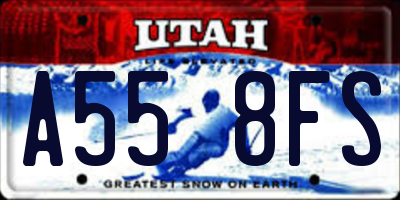 UT license plate A558FS