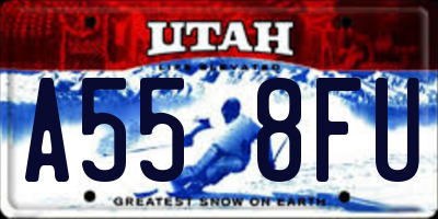 UT license plate A558FU