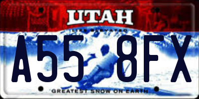 UT license plate A558FX