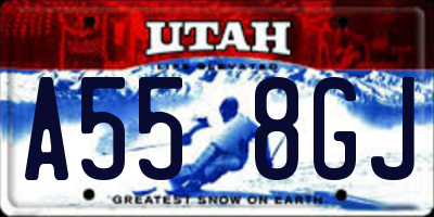 UT license plate A558GJ