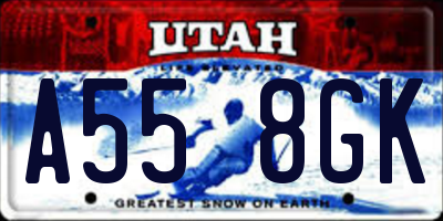 UT license plate A558GK