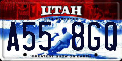 UT license plate A558GQ