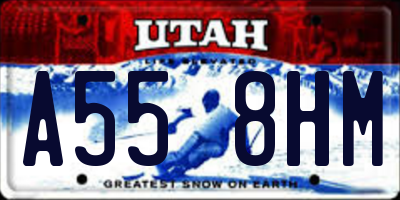 UT license plate A558HM