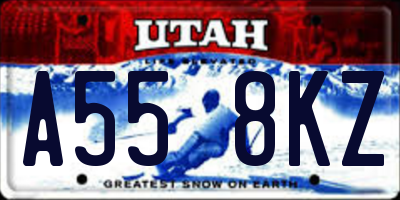 UT license plate A558KZ
