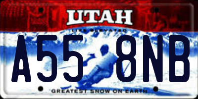 UT license plate A558NB