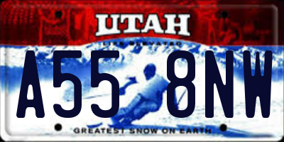 UT license plate A558NW