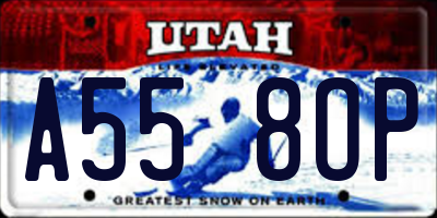 UT license plate A558OP