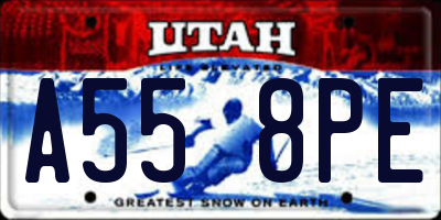 UT license plate A558PE