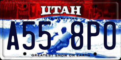 UT license plate A558PO