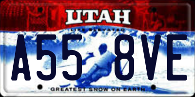 UT license plate A558VE