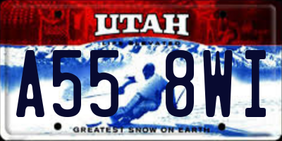UT license plate A558WI