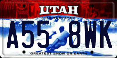 UT license plate A558WK