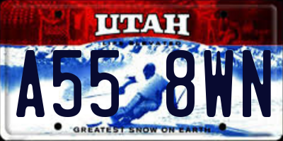 UT license plate A558WN