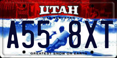 UT license plate A558XT