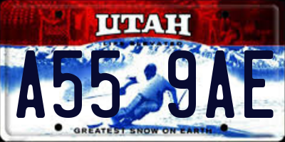 UT license plate A559AE