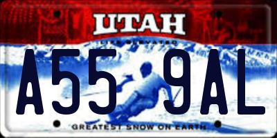 UT license plate A559AL