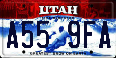 UT license plate A559FA