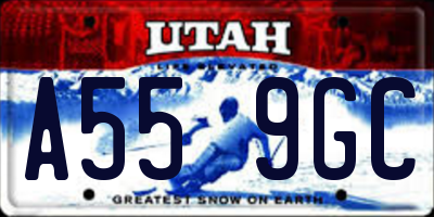 UT license plate A559GC