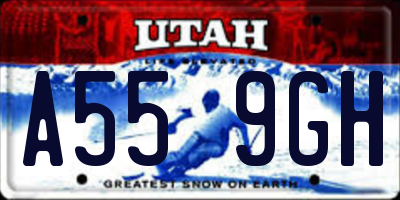 UT license plate A559GH