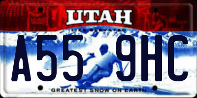 UT license plate A559HC