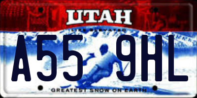 UT license plate A559HL
