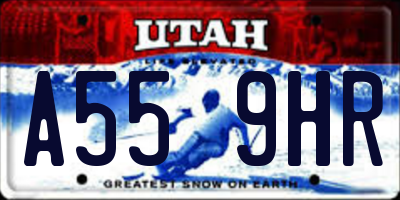 UT license plate A559HR