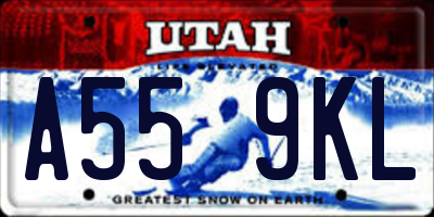 UT license plate A559KL