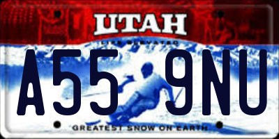 UT license plate A559NU
