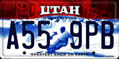 UT license plate A559PB