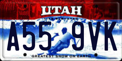 UT license plate A559VK