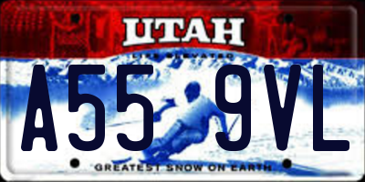 UT license plate A559VL