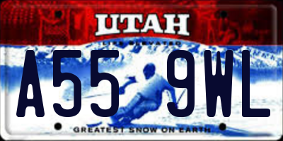 UT license plate A559WL