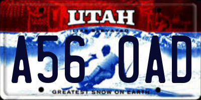 UT license plate A560AD