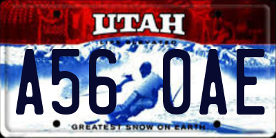 UT license plate A560AE