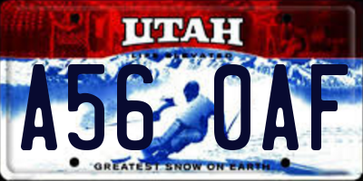 UT license plate A560AF