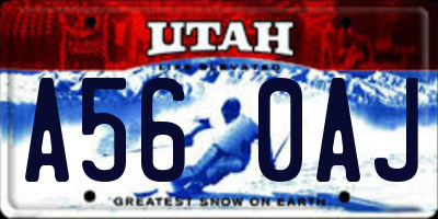 UT license plate A560AJ